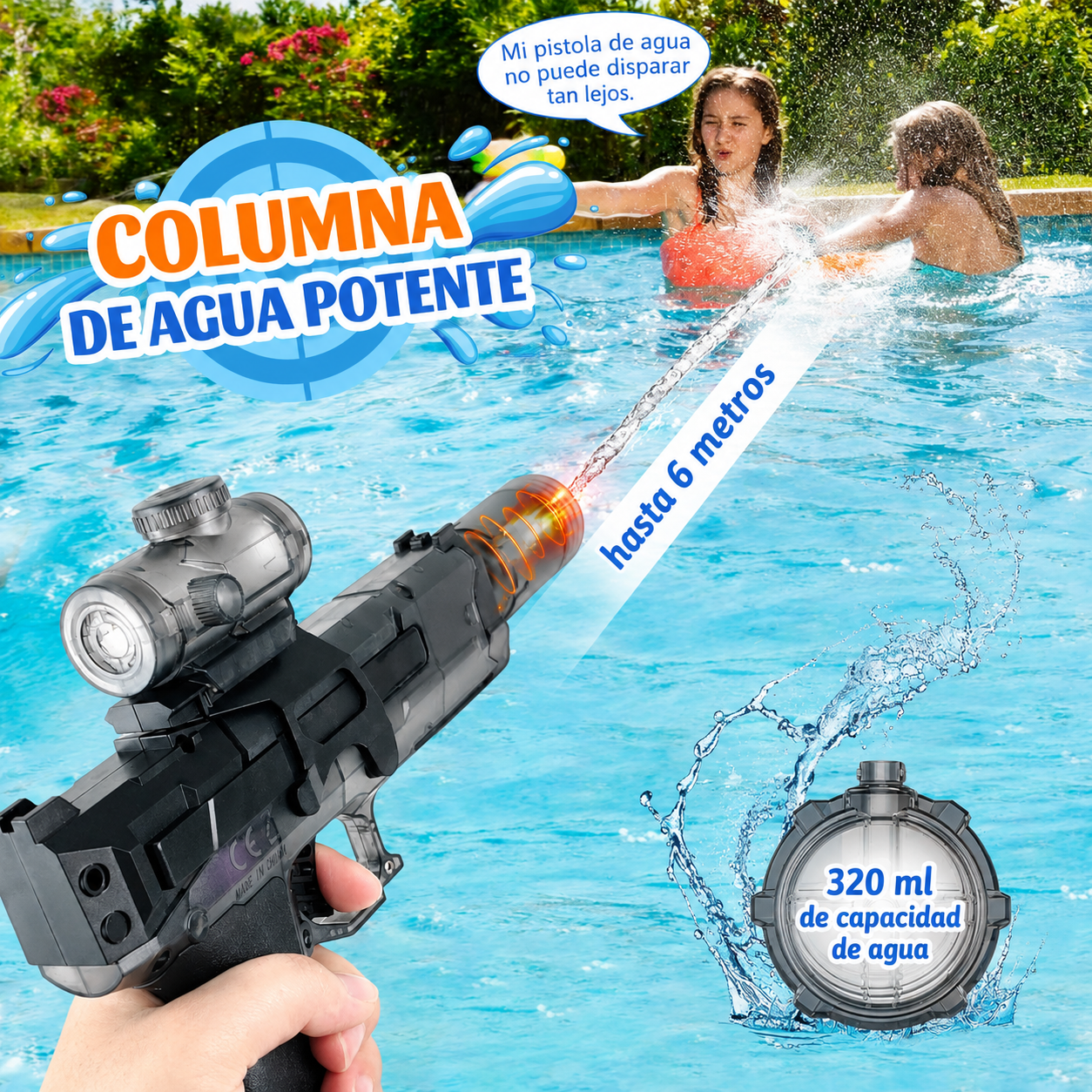 Pistola de Agua Electrica Recargable