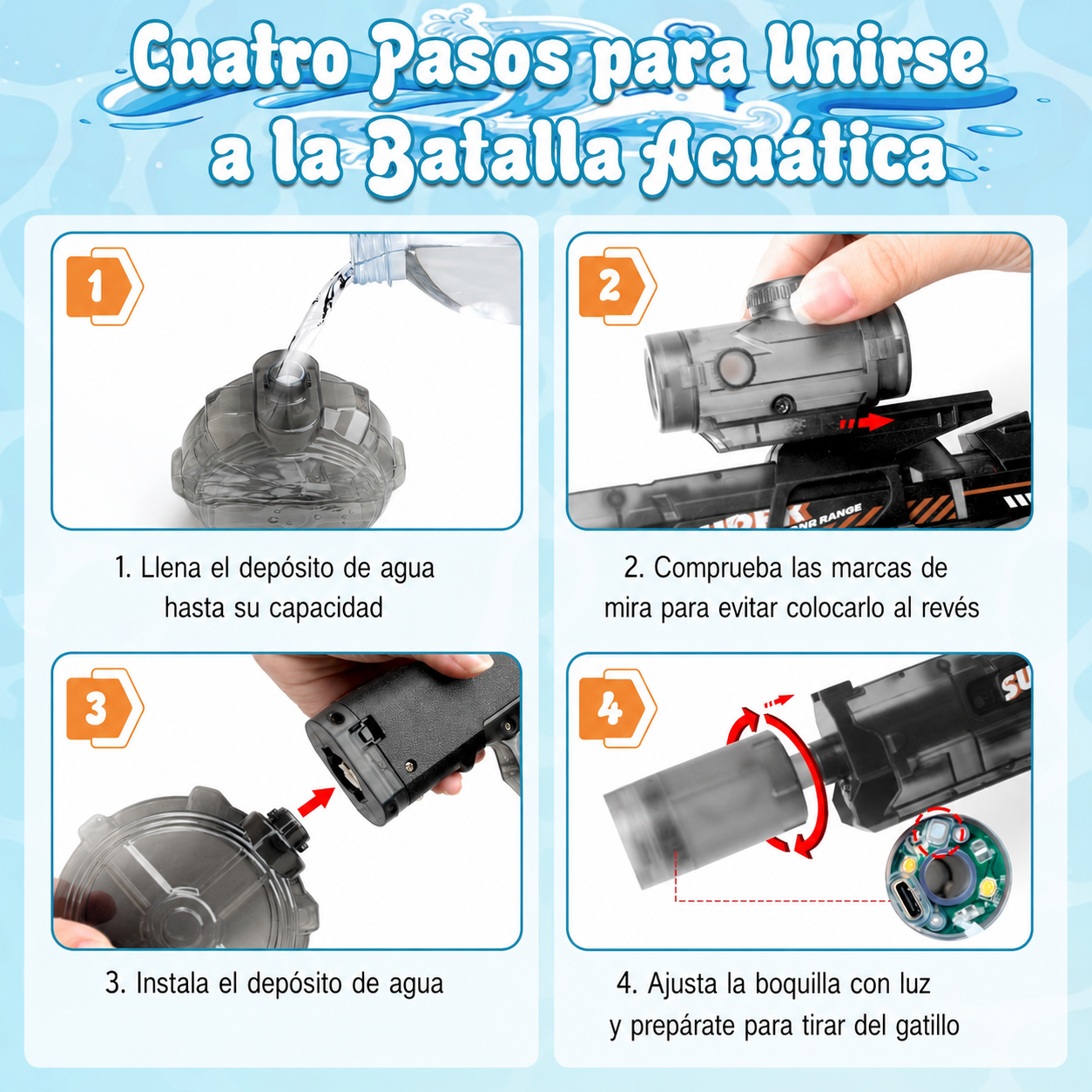 Pistola de Agua Electrica Recargable
